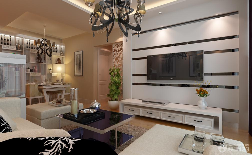 現(xiàn)代簡約20平米客廳電視背景墻設(shè)計圖