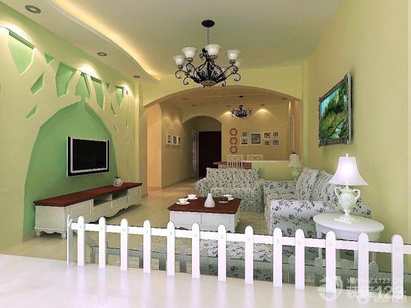 現(xiàn)代簡(jiǎn)約風(fēng)格長(zhǎng)方形客廳電視背景墻裝修效果圖